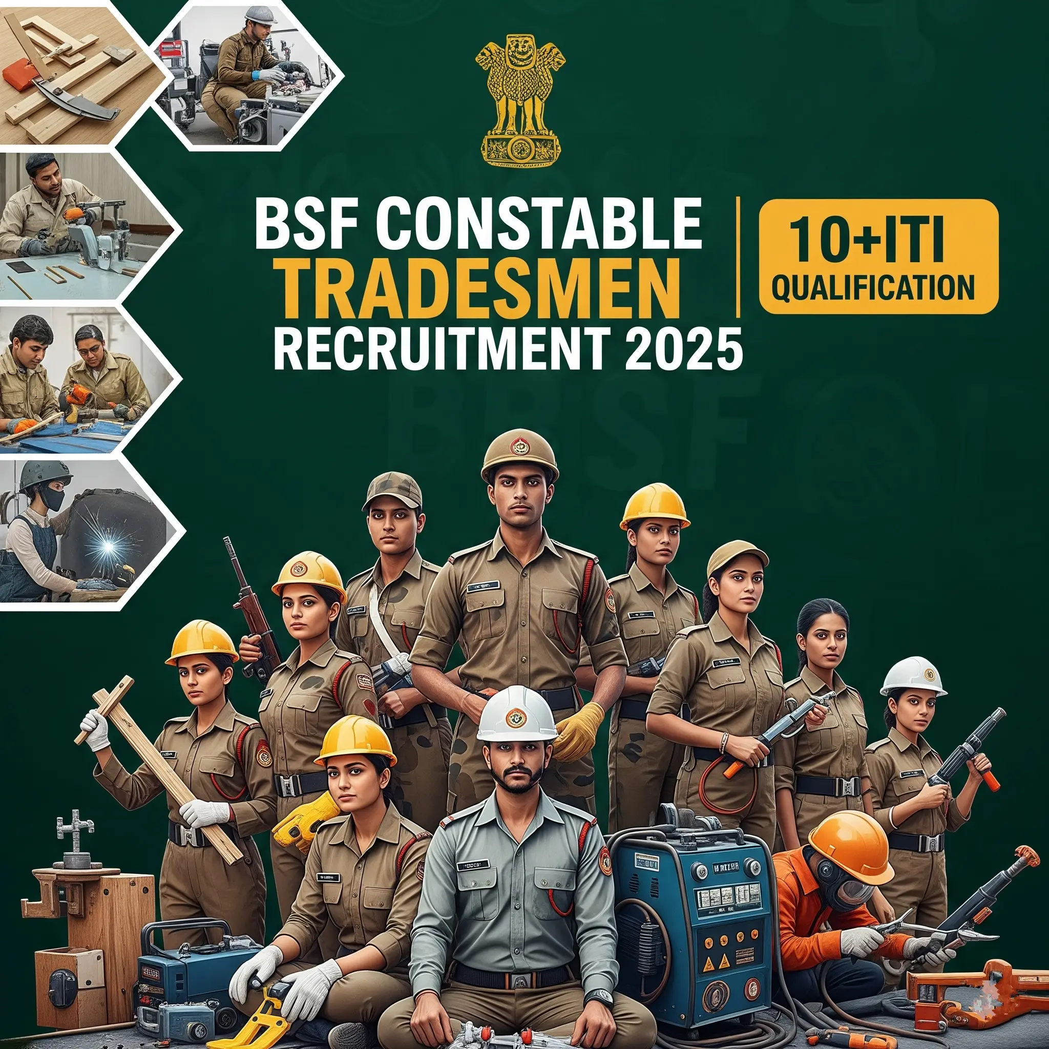 BSF Constable Tradesmen Recruitment 2025 - Border Security Force Vacancy, Apply Now!