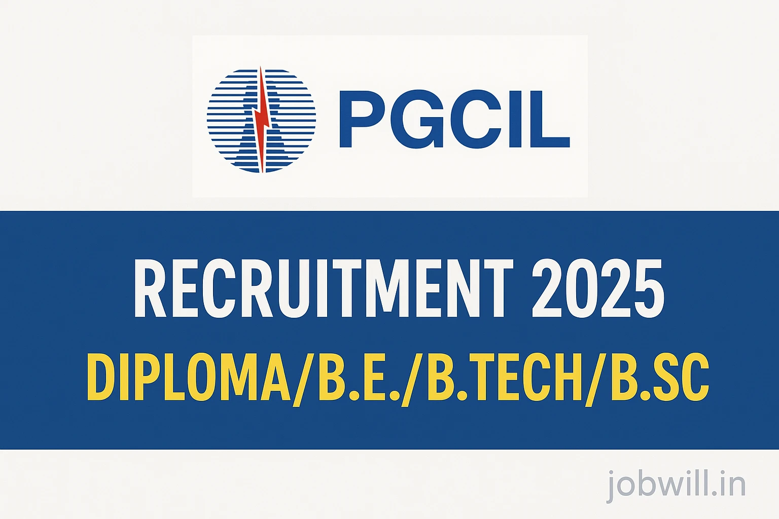PGCIL Recruitment 2025 Banner on Jobwill.in
