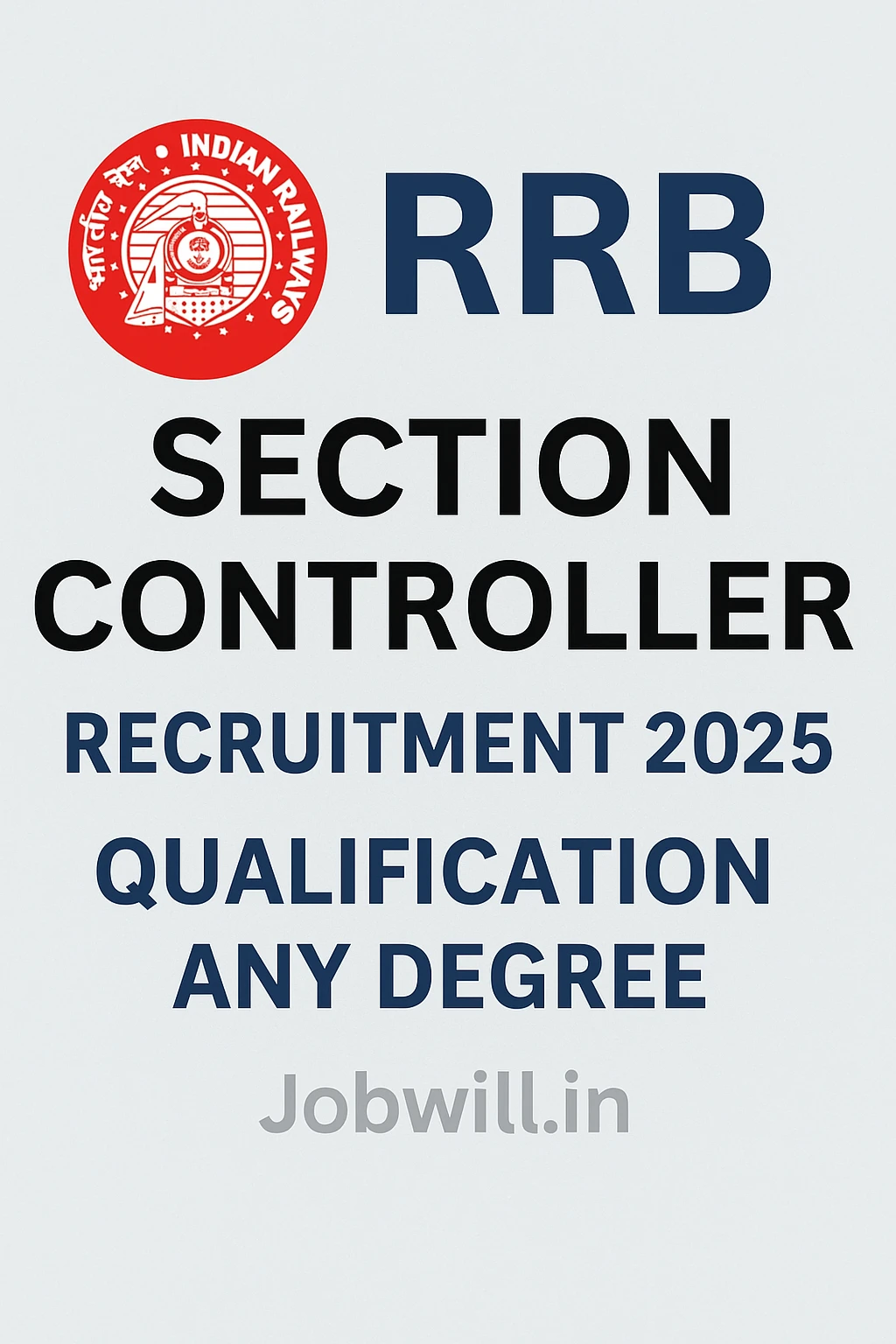 RRB Section Controller Recruitment 2025 banner with the official Indian Railways logo