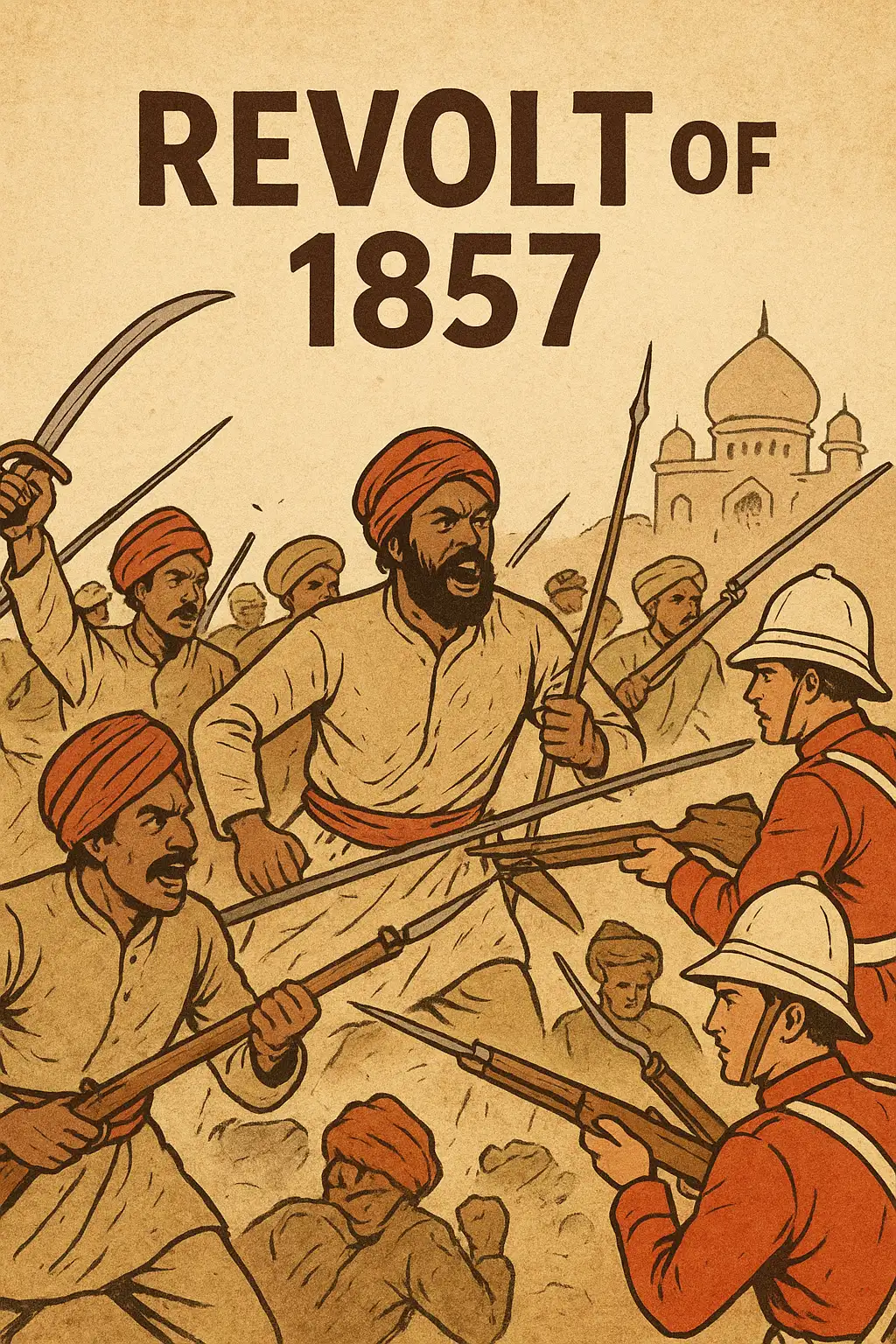 Sepoys revolting at the start of the 1857 rebellion