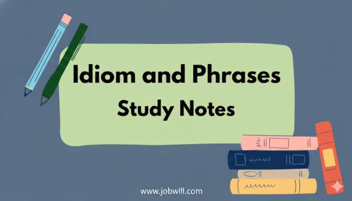 A book open to a page about Idioms and Phrases